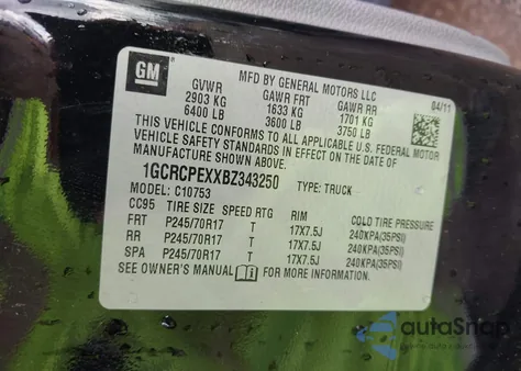 2011 Chevrolet Silverado 1500 Work Truck from USA, damaged, VIN 1GCRCPEXXBZ343250